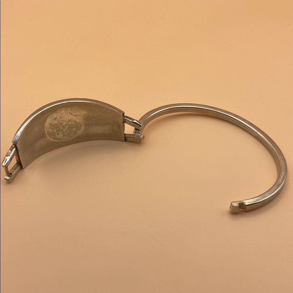 Silver and Pink Abalone Shell Bracelet M70 - Picture 6 of 10